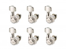 Schaller M6 Fender-Style Locking Staggered Guitar Tuners Nickel Set 6L 10560120.01.50